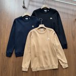 Burberry Sweatshirt Blue Cotton Pure Simple Style Embroidery Heavy Large Print
