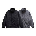Prada Outerwear Ash Cotton Silk Nylon Fabric Metal Logo
