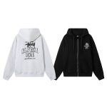 Stussy Jacket Ash Eva Cotton Pure Fleece Streetwear Exquisite Tailoring Plastisol Printing