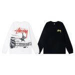 Stussy Long-Sleeved Shirts Ash Eva Cotton Pure Streetwear Exquisite Tailoring Plastisol Printing