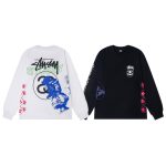 Stussy Long-Sleeved Shirts Ash Eva Cotton Pure Streetwear Exquisite Tailoring Plastisol Printing