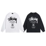Stussy Long-Sleeved Shirts Ash Eva Cotton Pure Streetwear Exquisite Tailoring Plastisol Printing