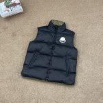 Moncler Sleeveless Tops Red Goose Down Nylon Chenil Patch Zippered Pocket