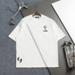 Chrome Hearts Short-Sleeved T-Shirt Ash Cotton Silk Suitable For All Body Types Summer Embroidery