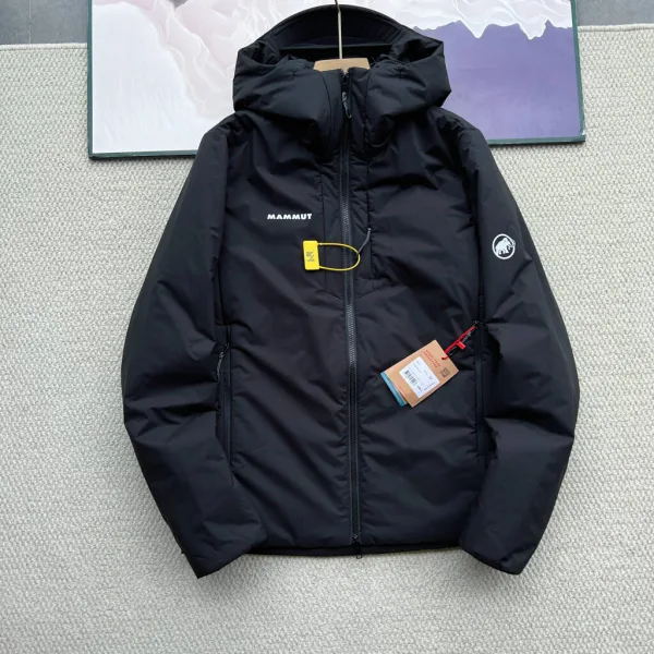 Mammoth Jacket Red Cotton Polyester Nylon Woven Fabric Quick-Drying Adjustable Drawstring Zippered Pocket