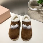 Miu Boots Red Wool Suede Relaxed Fit Winter