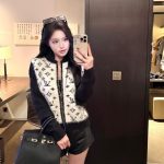 Louis Vuitton Coats Red Wool Blend Down Mink Fur Jacquard Winter