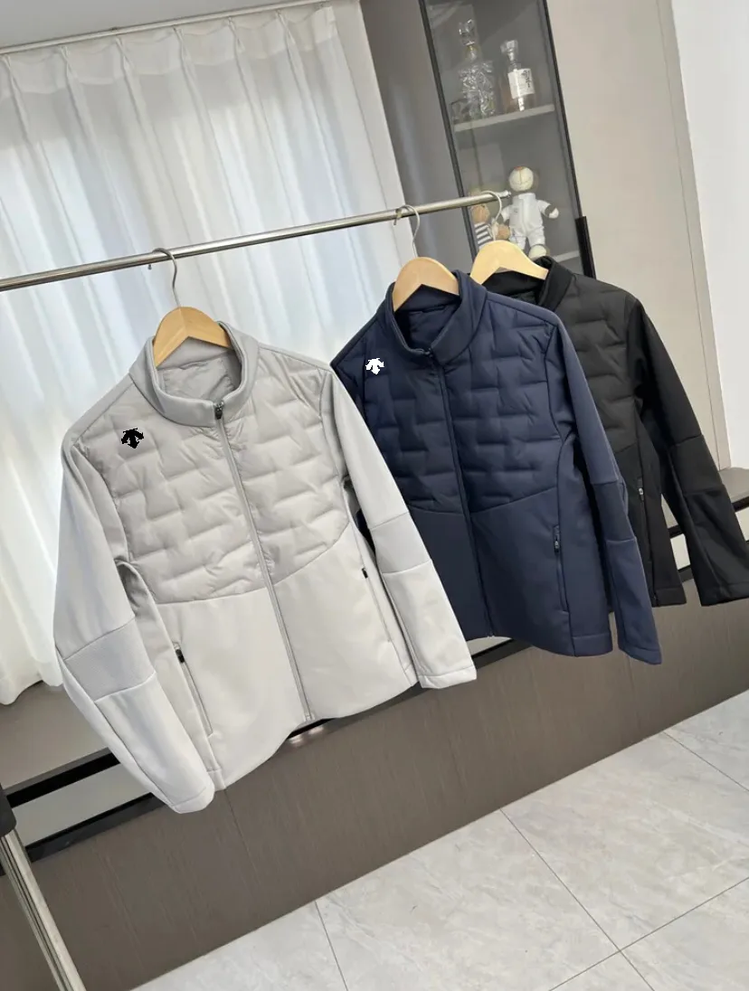 Descente Down Jacket Blue Duck Autumn Winter Patch