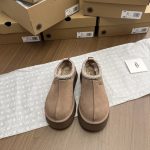 Ugg Sneakers Red Eva Polyester Fiber Sheepskin Cowhide Autumn Winter