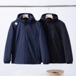Descente Cotton-Padded Clothes Blue Cotton Thick