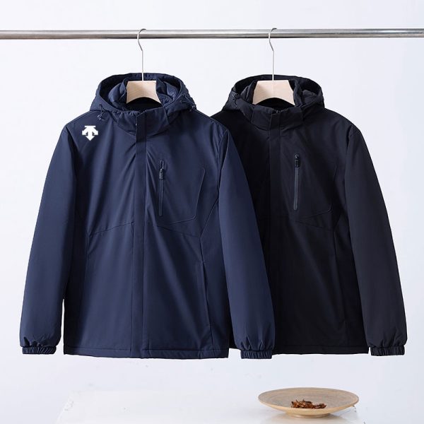 Descente Cotton-Padded Clothes Blue Cotton Thick
