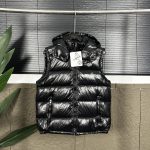 Moncler Down Jacket Red Wool Feather Duck Nylon Fabric Smooth To The Touch Winter Zippered Pocket