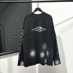 Balenciaga Long-Sleeved Shirts Red Cotton Pure Neckline Stitching