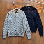 Ralph Lauren Outerwear Red Cotton Cable Knit Autumn Winter Embroidery