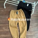 Ralph Lauren Long Pants Red Cotton Pure Fleece Fabric Autumn Brushing Process Slim Fit Patch