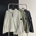 Stone Island Coat Green Fleece Fabric Running Urban Commuting Spring Autumn Winter