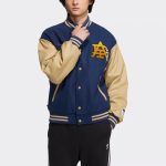 Adidas Outerwear Red Cotton Wool Street Style Patch