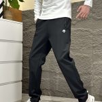 Descente Long Pants Red Polyester Spandex Fleece Winter Warm Patch