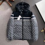Dior Down Jacket Red Goose Duck Nylon Premium Quality Zippered Pocket