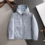 Dior Down Jacket Red Goose Duck Nylon Premium Quality Zippered Pocket