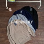 Fred Perry Long-Sleeved Shirts Red Cotton Pure Autumn Winter Embroidery