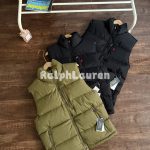 Ralph Lauren Sweater Red Down Nylon Jacquard Outdoor Windproof Winter Embroidery Zippered Pocket
