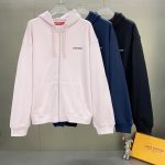 Supreme Hoodie Red Cotton Fleece Brushed Fabric Embroidery