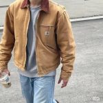 Carhartt Coat Red Eva Cotton Pure Corduroy Easy To Match Sophistication Patch