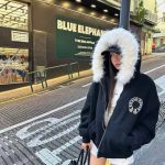 Chrome Hearts Coat Black Fleece Autumn Winter And