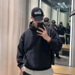Balenciaga Hoodie Red Cotton Combed Autumn Winter Embroidery