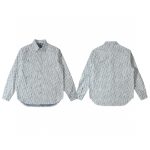 Dior Long-Sleeved Shirts Red Jacquard Denim