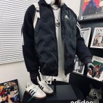 Adidas Jacket Red Down Exquisite Workmanship Street Style Embroidery