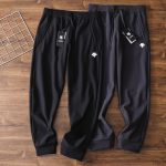 Descente Trousers Black Nylon Fleece Fabric Running Autumn Winter