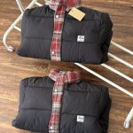 Stussy Cotton-Padded Coat Red Retro Plaid Winter Early Patch Patchwork