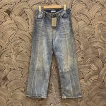 Balenciaga Trousers Red Denim