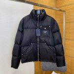 Prada Coat Black Goose Down Nylon Fabric Sophistication