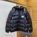 Prada Coat Red Goose Down Sophistication