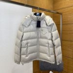 Prada Coat Red Goose Down Sophistication