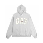 Gap Hoodie Red Cotton Pure Ribbed Fabric Relaxed Fit Winter