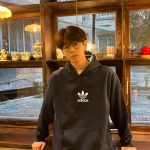 Adidas Hoodie Red Cotton Pure Ribbed Fabric Winter
