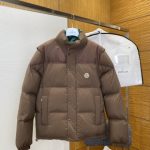Moncler Coat Red Duck Down Nylon Simple And Elegant