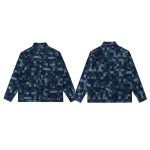 Louis Vuitton Jacket Blue Jacquard Denim Exquisite Tailoring Leather Patch