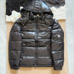 Moncler Jacket Red Duck Down Nylon Lace Clean Lines Urban Chic Winter Glossy Finish