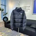North Down Jacket Red Silk Duck Nylon Spring Embroidery