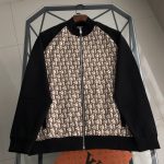 Dior Coat Black Jacquard Simple And Versatile Autumn Winter