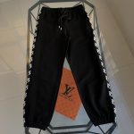 Moncler Sweatpants Black Cotton Pure Embroidery