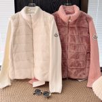 Hermes Coat Pink Wool Down Fleece Patch