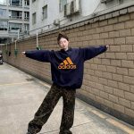 Adidas Hoodie Red Cotton Pure Ribbed Fabric Winter