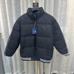 Louis Vuitton Cotton-Padded Coat Red Cotton Down Fleece Zippered Pocket