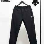 Descente Long Pants Black Fleece Woven Fabric Outdoor Slim Fit